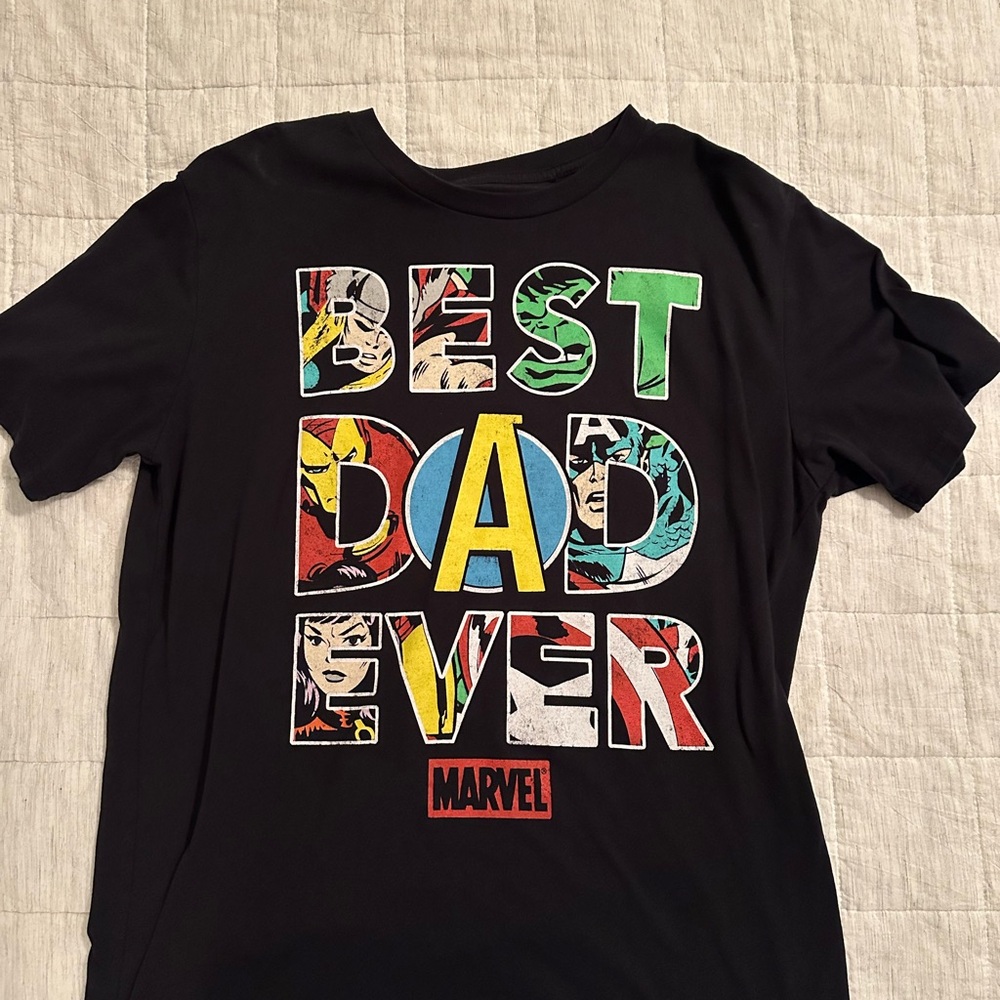 Marvel “Best Dad Ever” Black Graphic T-Shirt